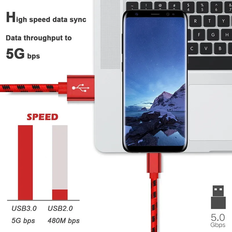 USB кабель для быстрой зарядки с портом Type C Huawei P20 / Pro Lite Nova 3 3I 3e 2 2S Honor 10 V10 9 8