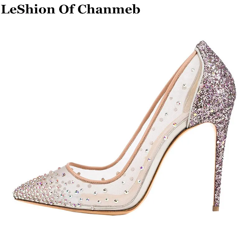 

Fashion Extreme High Heels Women Pumps Bling Bling Crystal Sexy Ladies Party Pumps Bridal Wedding Shoes Glitter Club Pumps 2019