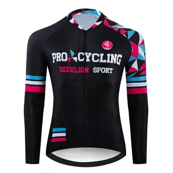 

Geeklion 2019 Long Sleeves Cycling Jersey Quick Dry Maillot Ciclismo Men Pro Bike Jersey