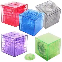 3D Cube crystal puzzle игры лабиринт Копилка Творческие детские игрушки экономия денег поле Игрушечные лошадки для детей 88 yh-17