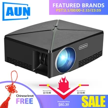 AUN MINI Projector C80 UP, 1280×720 Resolution, Android WIFI Proyector, LED Portable HD Beamer for Home Cinema, Optional C80