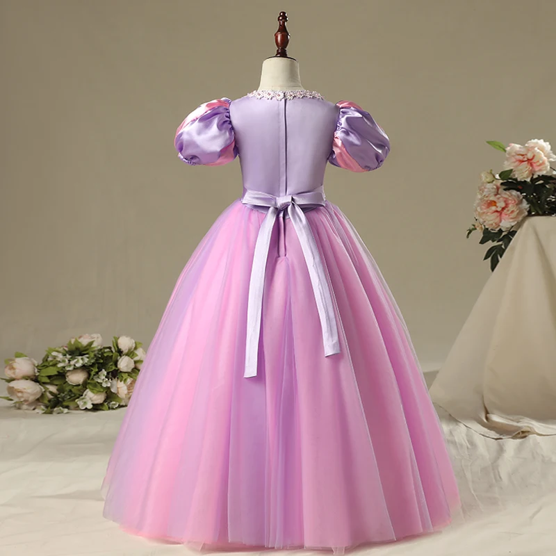 Высокое качество девушки принцесса Платье Рапунцель Косплэй костюм Фонари рукава бальное платье детский костюм для хеллоуина для выпускного вечера, для дня рождения, вечерние платья
