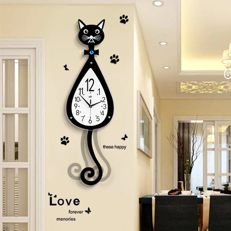 Reloj De Pared De Dibujos Animados De Gato Grande Relojes De