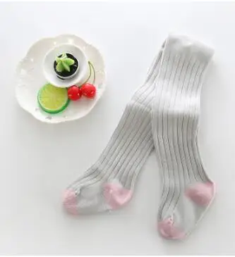 gray pink Детские осенне-зимние плотные детские колготки; хлопковые колготки с рисунком для девочек; высокие трикотажные чулки; модные штаны для малышей - Цвет: gray pink