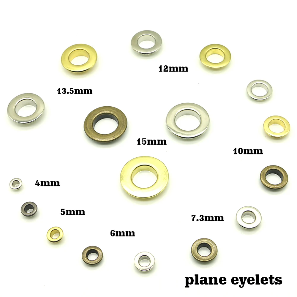 4 colors internal diameter 4|5|6|7.3|10|12|13.5|15|20mm plane eyelets metal curtain eyelets  Jeans, Apparel, Bags, Shoe eyelets