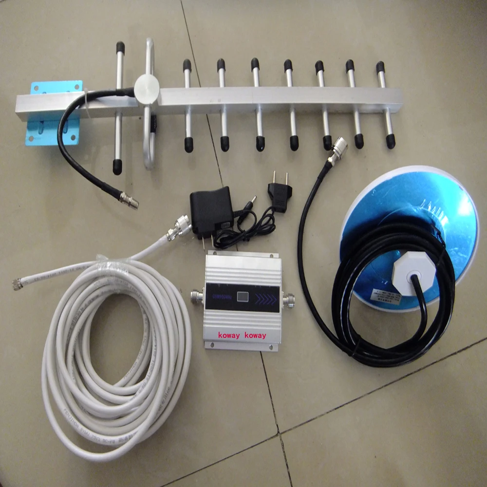 GSM repeater GSM signal booster 900mhz gsm signal amplifier for mobile phone with 13dbi yagi LCD