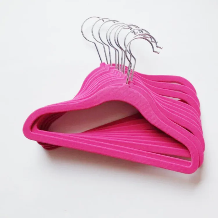 10 قطعة/المجموعة سميكة الأطفال يتدفقون شماعات مع المخملية سطح خزانة الملابس الدعاوى منظم رف الملابس الداخلية الصدرية الجافة رف