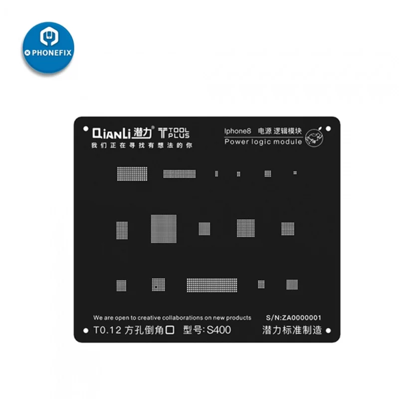

IBlack QianLi ToolPlus Black 3D BGA Reballing Stencil Phone PCB Stencils Power Logic Module for iPhone 5S 6 6P 6S 7 7Plus 8 8P