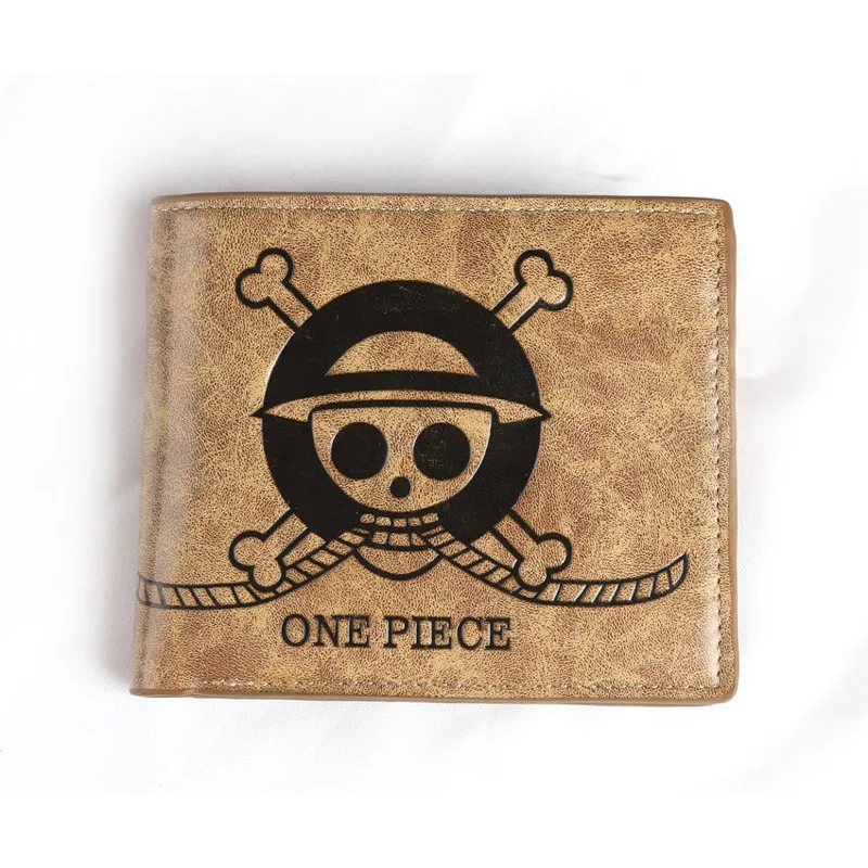 Высокое качество кожаный Аниме Наруто короткий кошелек хаки многослойный Kingdom Hearts кошелек держатель для карт сумка для денег для мужчин и женщин подарок - Цвет: One Piece  2