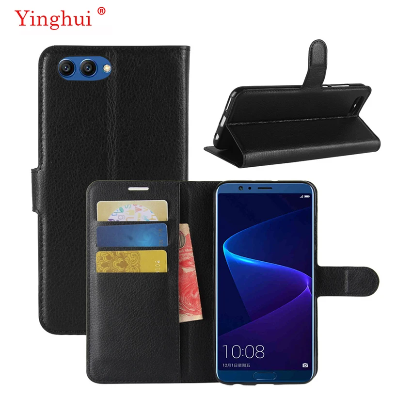 Чехол для Huawei Honor V10 высококачественный кожаный чехол книжка Стильный подставка View 10|Бамперы| |