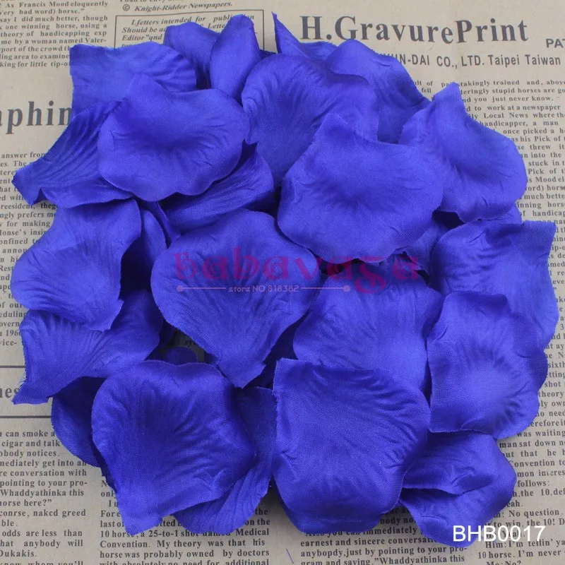 Royal Blue Sapphire Color Silk Flower Rose Petals Wedding Banquet