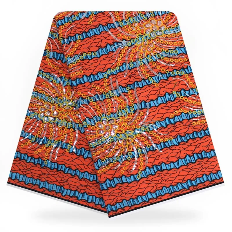 

Latest 2018 Wax hollandais ankara fabric african print fabric With sequins African wax print fabric for dress !YBG81662
