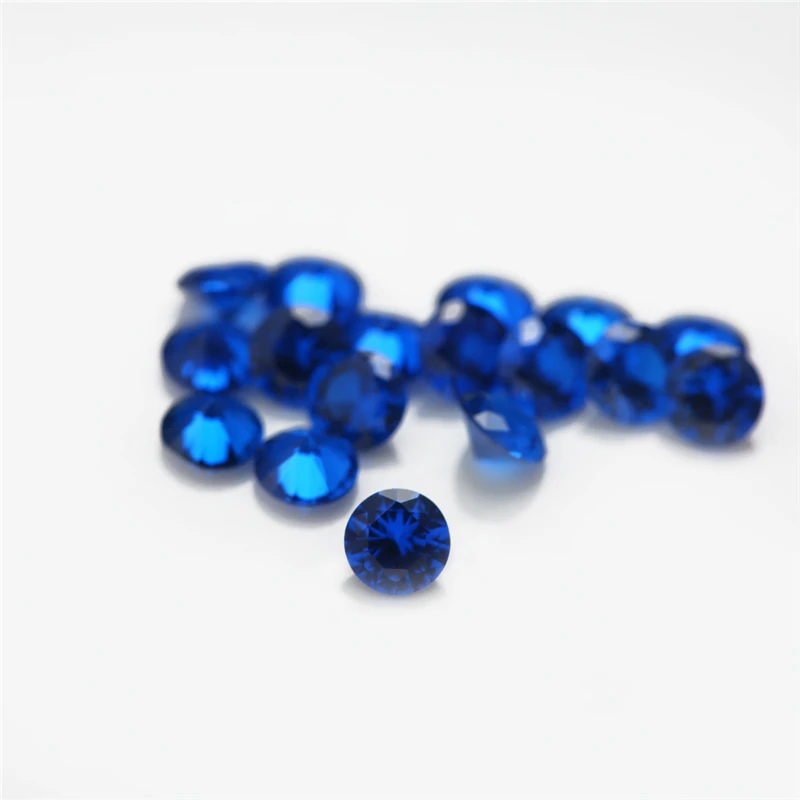 Размер 1,0~ 3,0 мм 113# круглые синие драгоценные камни синтетическая шпинель голубой камень для ювелирных изделий