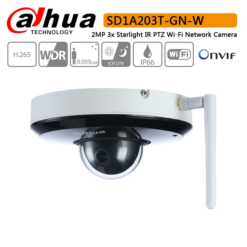 Оригинальный Dahua SD1A203T GN W 2MP 1080P 3X оптический зум Starlight IR PTZ Wi Fi беспроводная сетевая