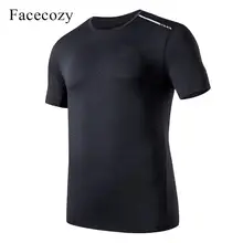 Facecozy мужские летние дышащие походные футболки, эластичные удобные топы с круглым вырезом и коротким рукавом, мужские уличные футболки для альпинизма, тренажерного зала