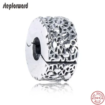 

Good Quality Fashionable DIY Flower Pattern 925 Genuine Silver Clip Charm Fitting European Famous Charm Bracelet