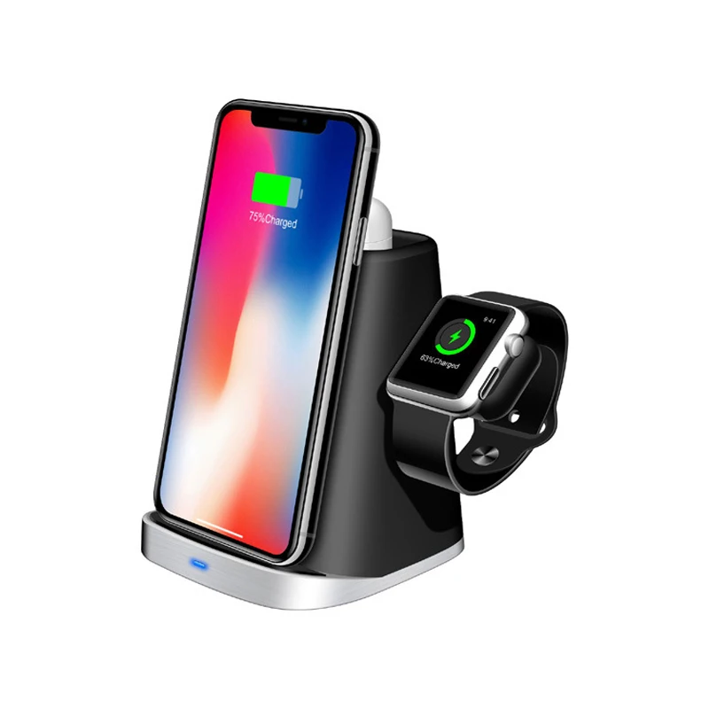 3 в 110 Вт QI Беспроводное зарядное устройство для iPhone X Xr XS Max часы AirPods мобильный