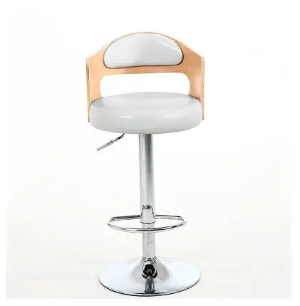Bar chair solid wood. Retro - back lift - rotating stool. Front desk cashier. Bar chair.012