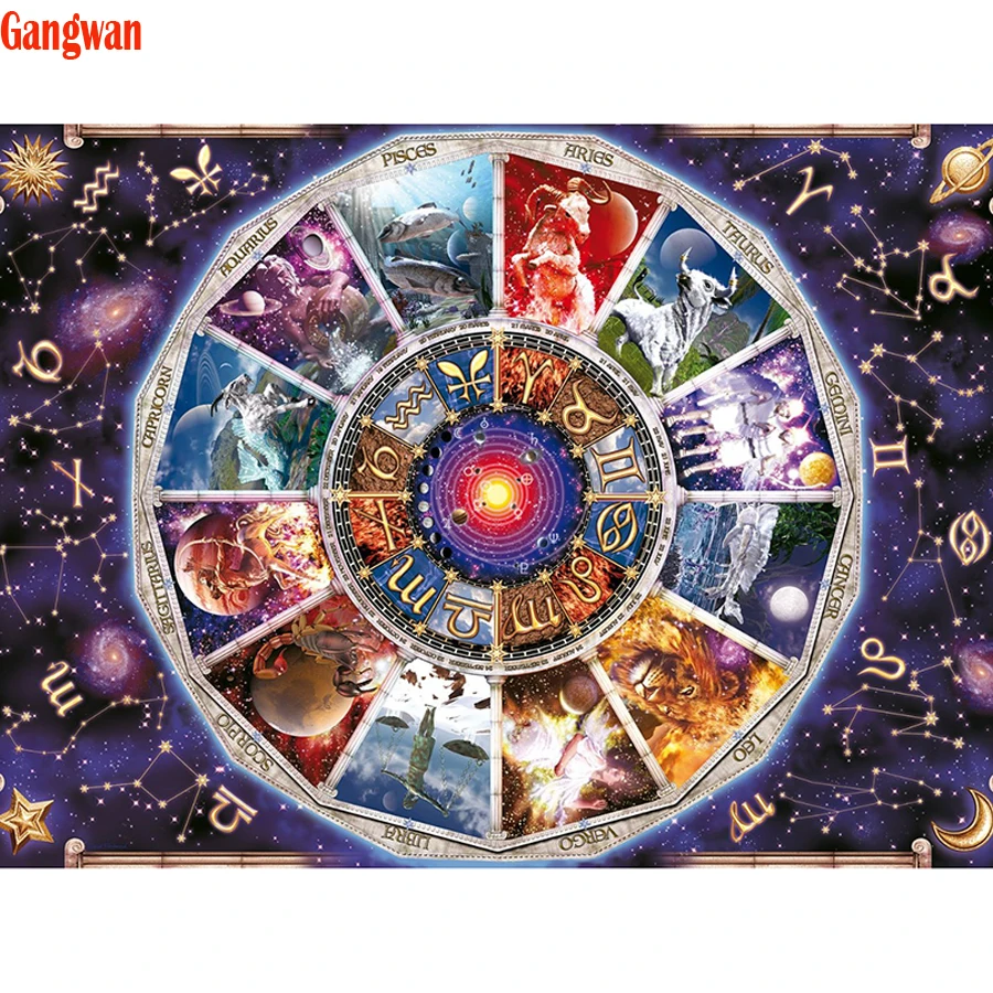 

square round drill Diamond Painting fantasy Astrology 5D Diamond embroidery Needlework 3d Diamond Mosaic Cross Stitch zodiac,