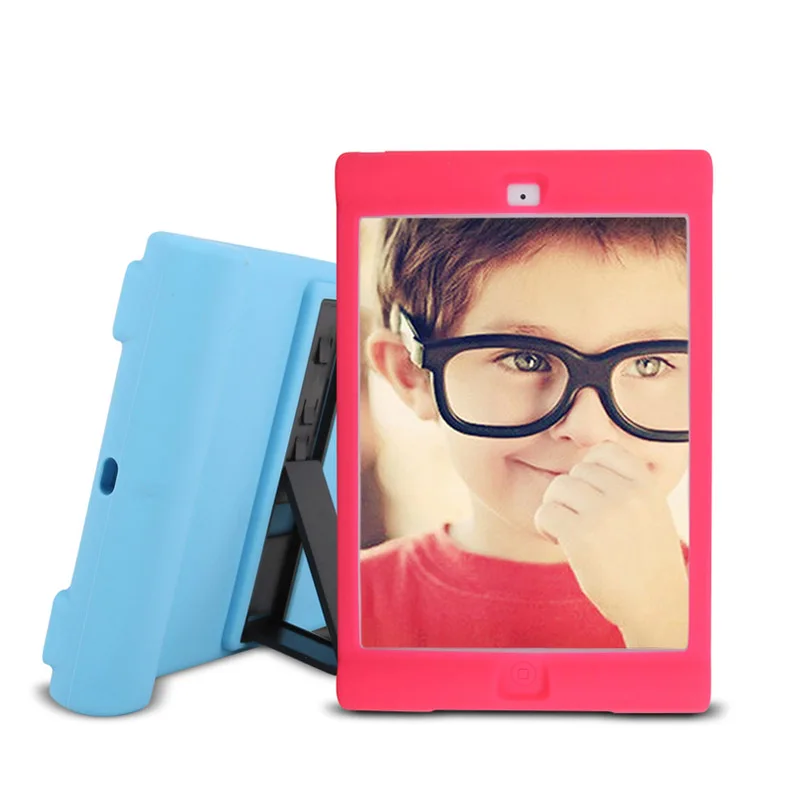 

For Apple iPad Pro 9.7" Eco-Friendly Soft Silicone Shockproof Kickstand Case Cover for Children Kids Students Gamer