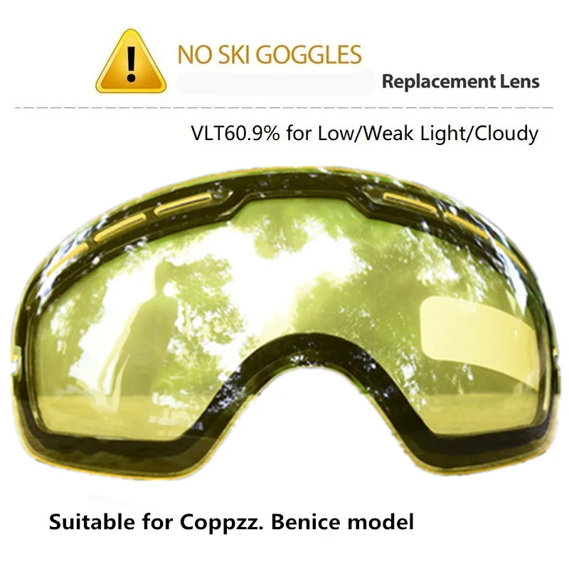 COPOZZ-Brand-Original-Brightening-lens-for-ski-goggles-Night-of-Model-GOG-201-Yellow-Lens-For