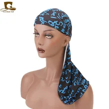 Крутой мужской длинный хвост широкие ремни головной убор для байкеров головная повязка пиратская шляпа тюрбан для волос шляпы парики Doo Durag