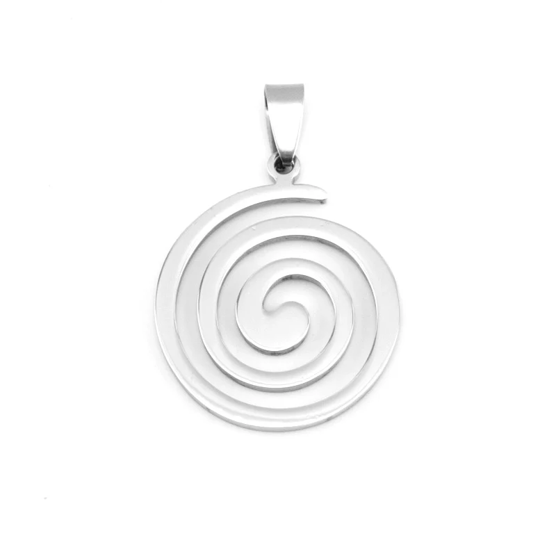

Spiral Helix Charm Pendant Stainless Steel Triskel Inspired Pendants Both Sides Mirror Polish for Necklace/Keychain Gift foe Boy