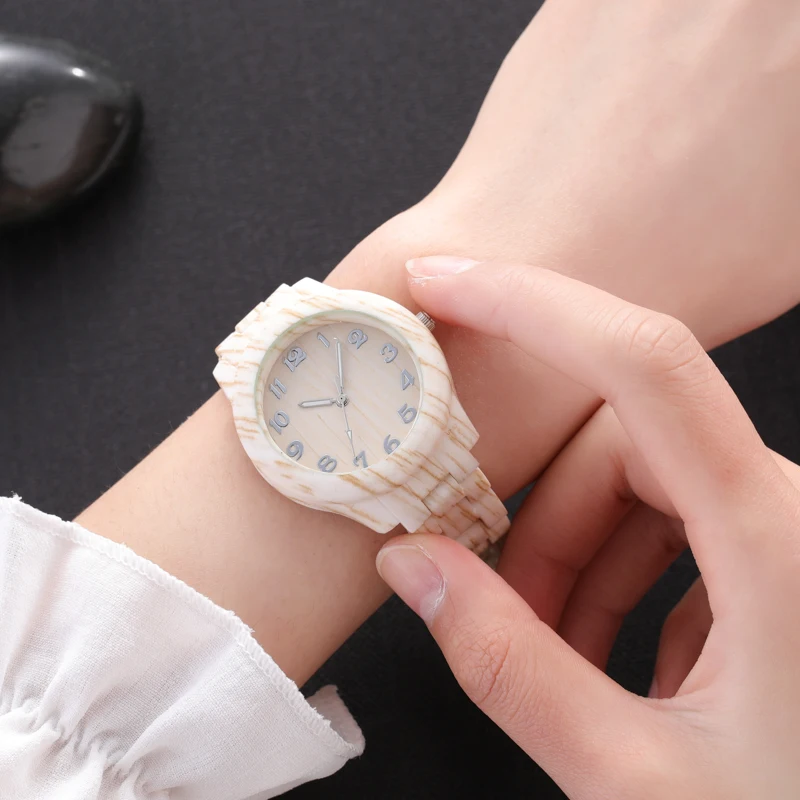 Relogio feminino Новинка 2019 года relojes творческий Винтаж древесины детские часы модный силиконовый ремень дети часы подарок