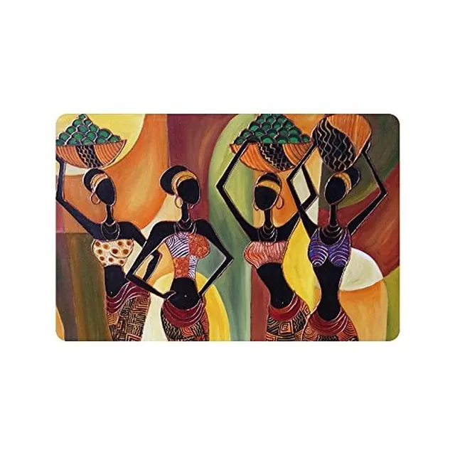 Door Mats Oil Painting Art African Woman Machine Washable Doormat Mat Bathroom Kitchen Decor Area Rug Floor Mat In Mat From Home Garden On