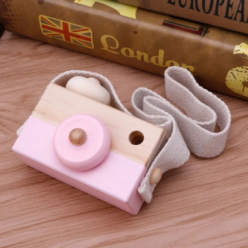 Деревянная камера игрушка Детские Путешествия домашний декор подарки для детей - Цвет: pink