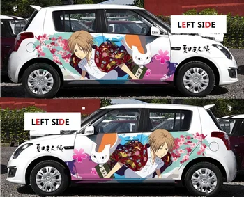 

LEFT SIDE Car Stickers Personalized Waterproof Sunscreen Anime Pain Car Pull Fower Car Protection Film No Damage To Paint