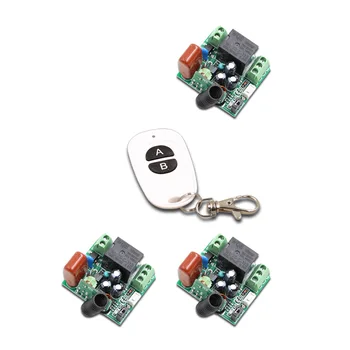 

2Buttons RF Wireless Remote Control Switch AC220V Mini 10A 2CH Transmitter and 3pcs Receiver 315/433MHZ