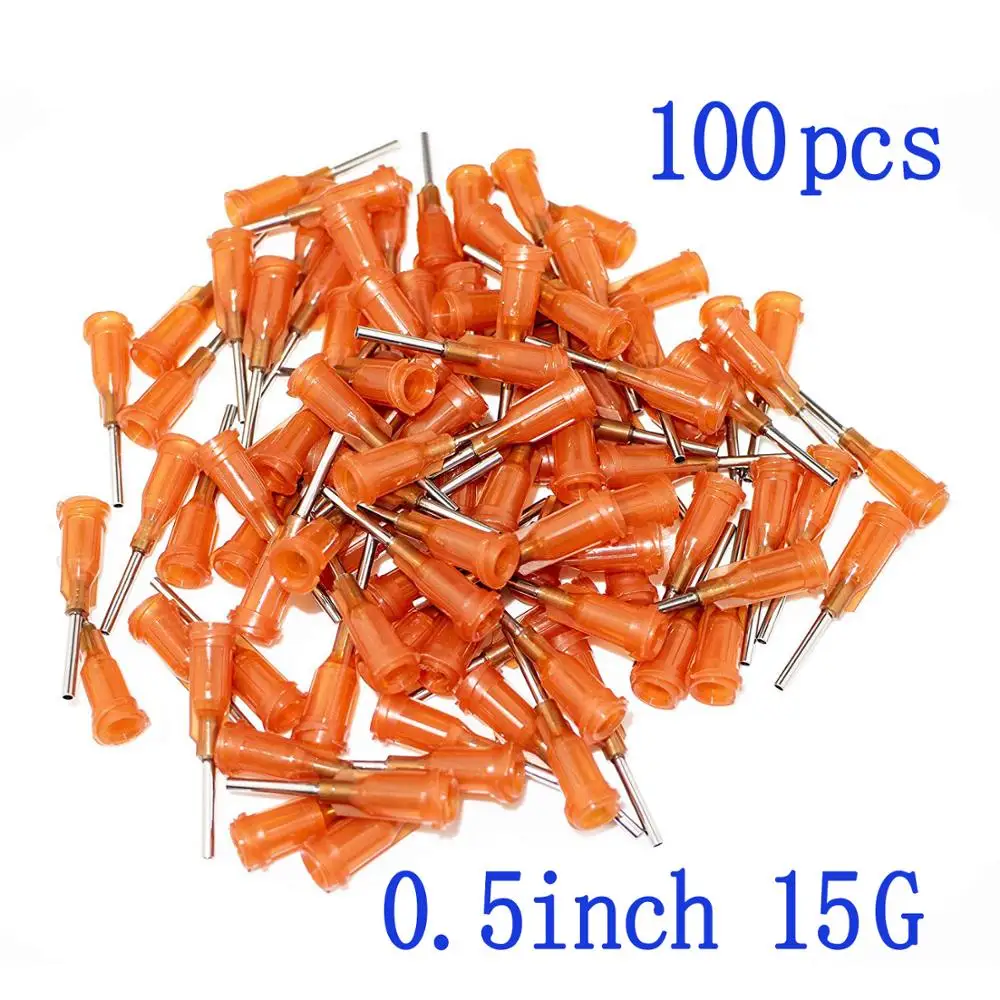 100pcs,Dispensing Needle with Luer Lock 27Gauge x 1.5Inch Length Blunt Tip Syringe Needle 27Ga For Industrial Mixing Many Liquid