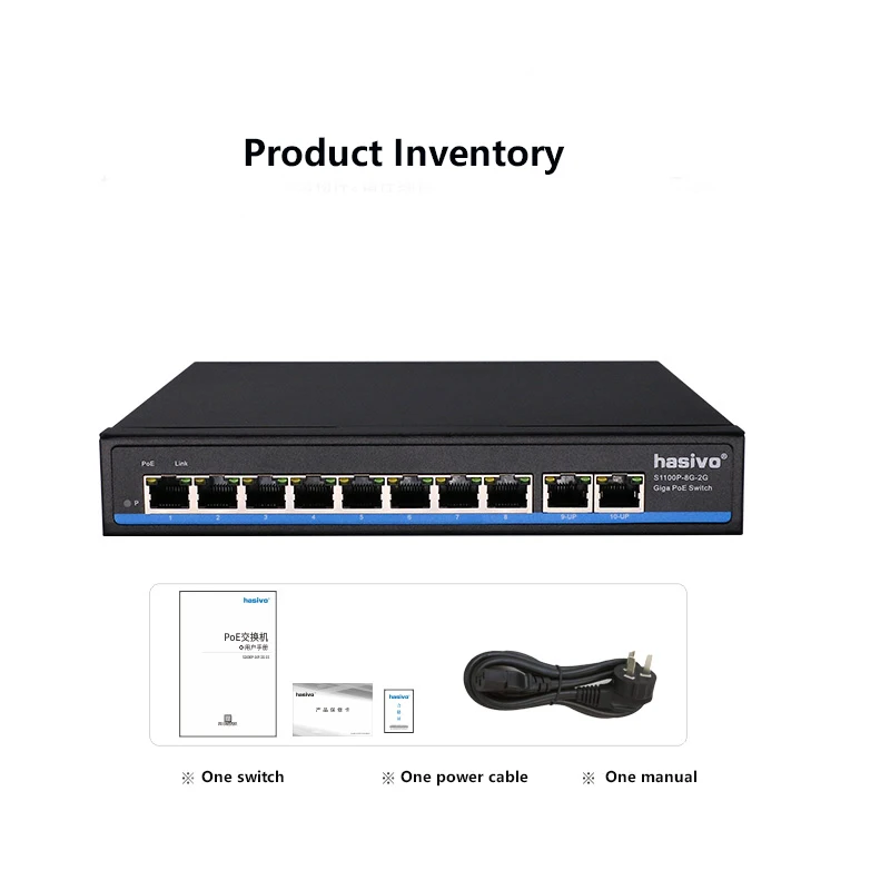 Гигабитный 10 портовый коммутатор Poe поддержка IEEE802.3af/at IP камер и Беспроводной AP 10/100/1000 Мбит/с 48V стандартный сетевой коммутатор