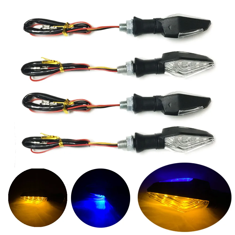 4x 12V Universal Motorcycle LED Turn Signal Light Indicators Amber