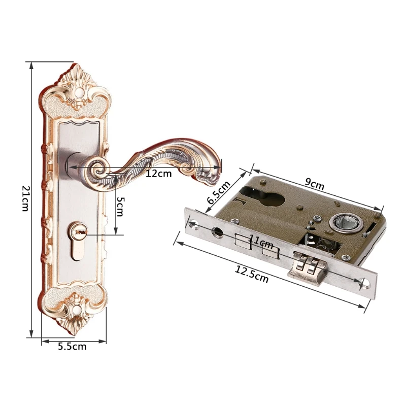 

Aluminum Alloy Door Lock With Keys Dual Latch Handle For Front Back Door Lever Cylinder Security Door Handle Dual Latch Lock