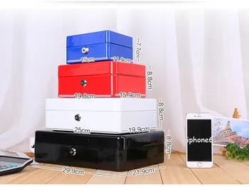 

Colors Home Metal Safe Storage Box Money Box Piggy Bank Key Box Case Jewelry Storage Locker Secret Savings Box with Key Lock S