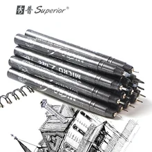 14Pcs Waterproof Sketch Art Marker Pen Different Tip Sizes Black Pigment Liner Fineliner Calligraphy Brush Drawing Supplies