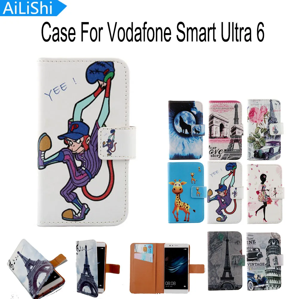 

AiLiShi New Accessory Flip Cover Fashion 8-Patterns Skin Pouch PU Leather Case Colorful Phone Case For Vodafone Smart Ultra 6