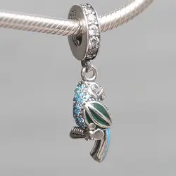 2019 Лидер продаж подходит браслет подвес Пандора DIY Для женщин Jewelry вечерние подарок 925 пробы серебряный браслет синий хвост бусины с