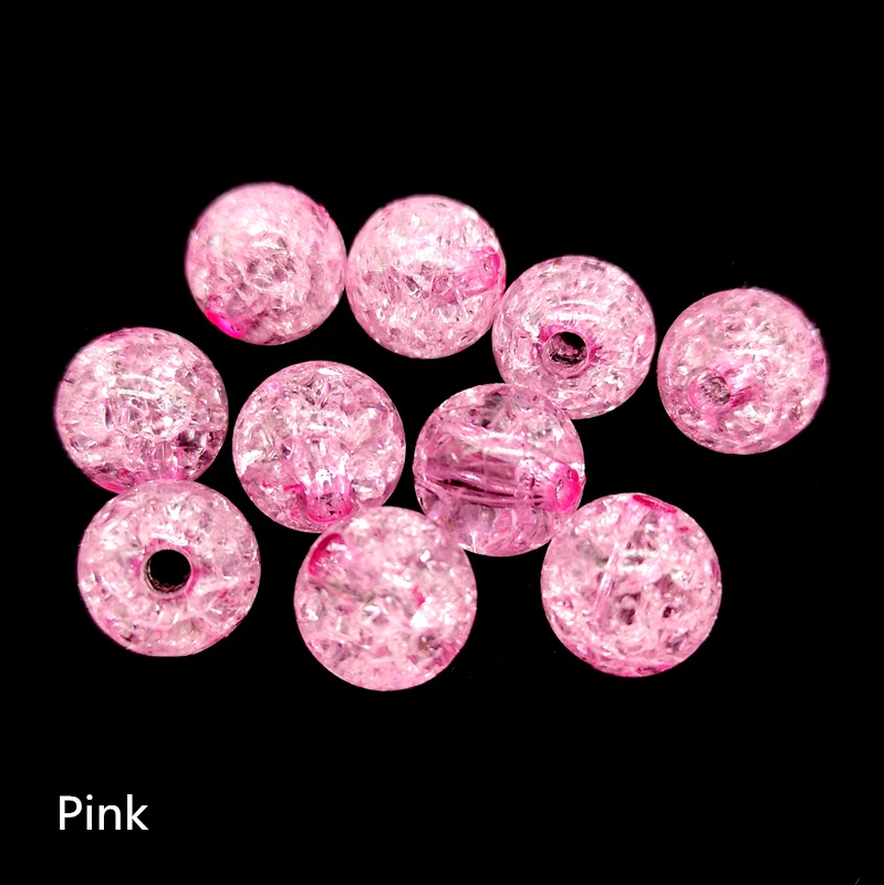 10pcs 12mm Round Crackle Beads Loose Spacer Acrylic Beads For Jewelry Making Necklaces Bracelets DIY