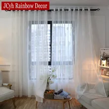Modern White Embroidered Voile Curtains For Living Room Bedroom Sheer Curtains Tulle Window Curtains Fabric Drapes For Window Modern White Embroidered Voile Curtains For Living Room Bedroom Sheer Curtains Tulle Window Curtains Fabric Drapes For Window