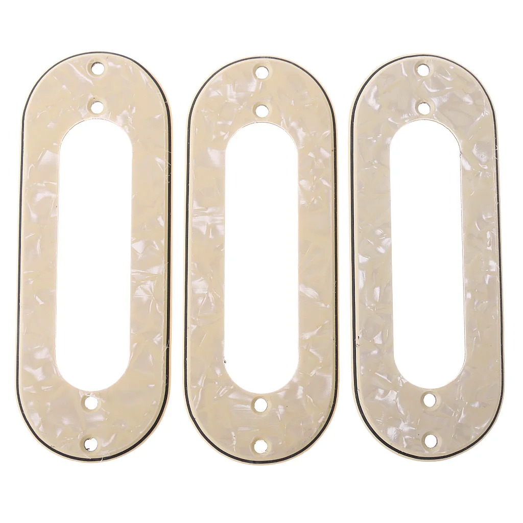 3 piece Durable Guitar Pickup Metal Frame Single Coil Mounting Surround Ring for ST TL Guitar Parts Beige