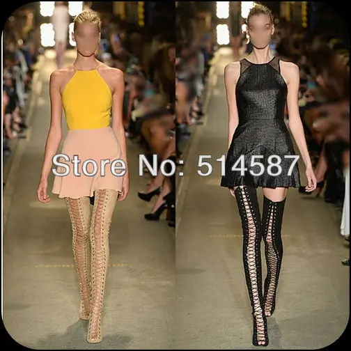 plus size 13 new spring sexy thigh high boots lace up gladiator size 13 women
