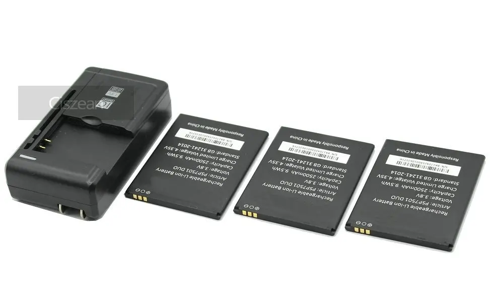 Ciszean 3 шт. x PSP7501 DUO 2500 мАч Сменный аккумулятор для смартфона + универсальное