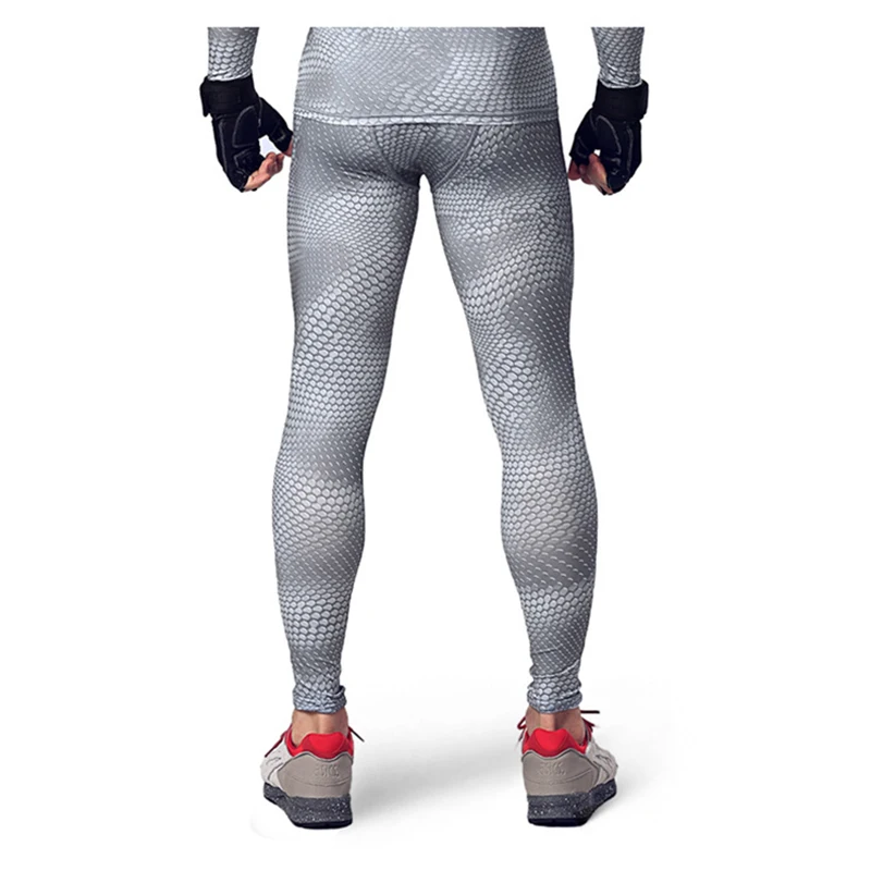 Змеиный узор спортивные штаны мужские велосипедные эластичные компрессионные брюки быстросохнущие длинные брюки для фитнеса