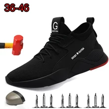 Рабочая безопасная Мужская обувь со стальным носком; дышащие уличные повседневные кроссовки; удобные ботинки; промышленная обувь с защитой от проколов для мужчин