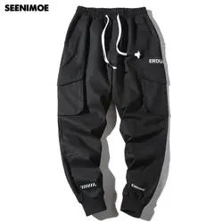 SEENIMOE 2019 Весна мужские шаровары для мужчин хлопок брюки карго хип хоп уличные брюки большие карманы джоггеры брюки для девочек