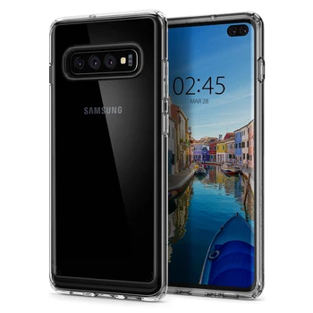 100% Original SPIGEN Ultra Hybrid Clear Hard Back Panel Soft TPU Bumper Cases for Samsung Galaxy S10 / S10 Plus / S10+ / S10E shockproof tpu hard pc case for samsung galaxy s10 plus s10e s10 5g s10plus cases dual hybrid back cover with bracket capa