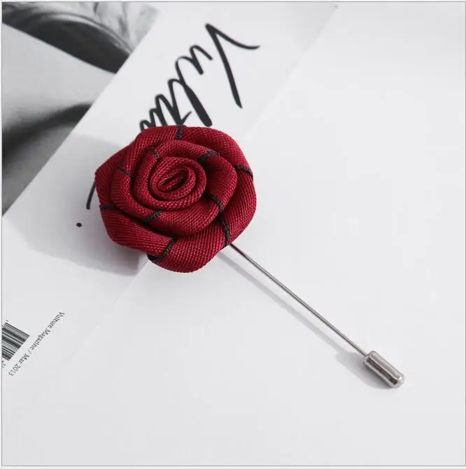 100Pcs Pink Rose Label Pins Brooch for Men Women Flower Brooches High